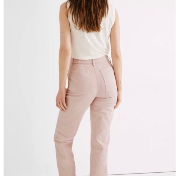 Madewell classic straight high-rise crop pants faded pink - Picture 6 of 10